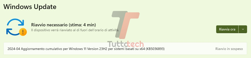 Microsoft Windows 11 23H2 - patch tuesday aprile 2024