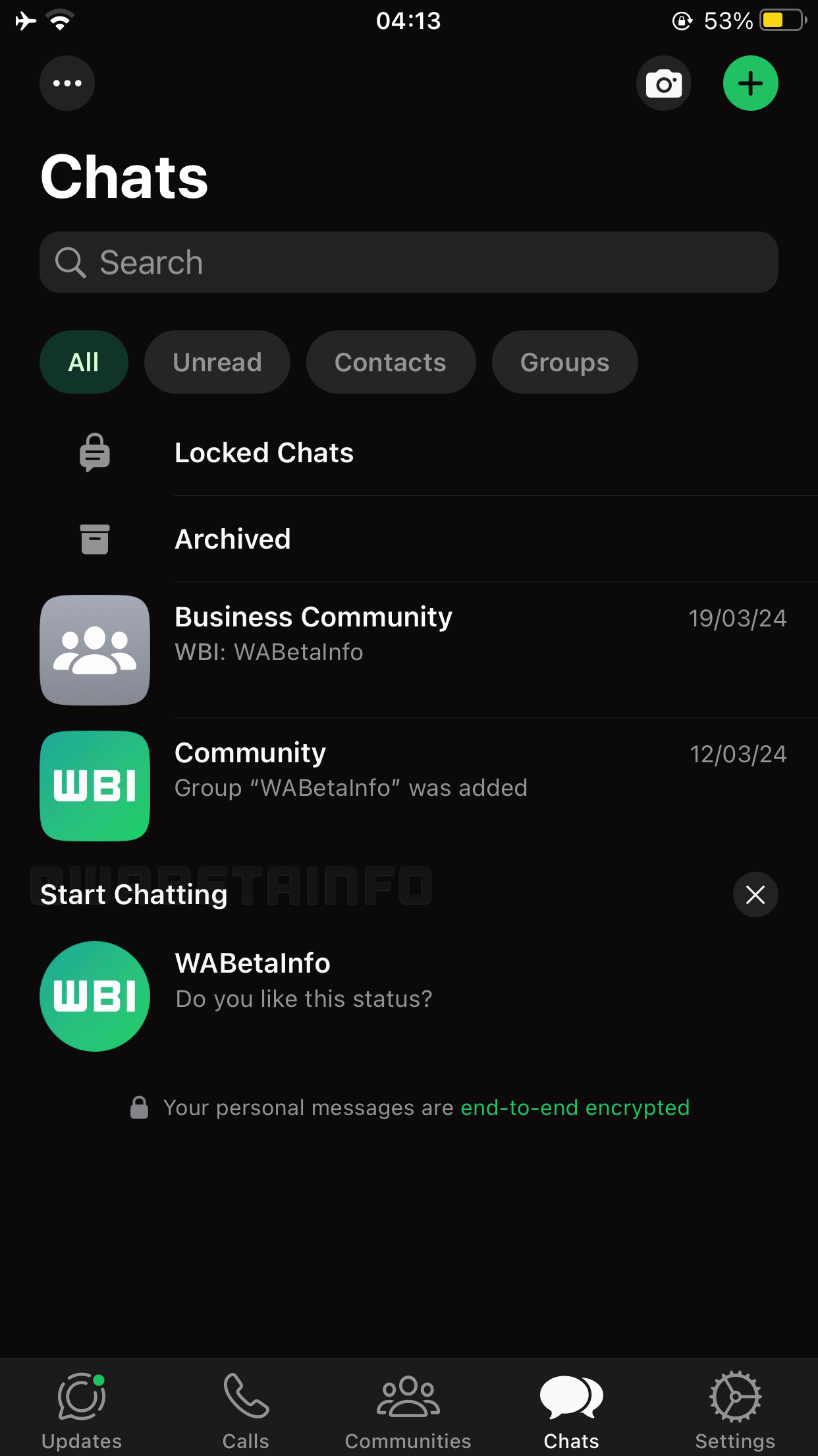WhatsApp beta ios suggerimenti contatti