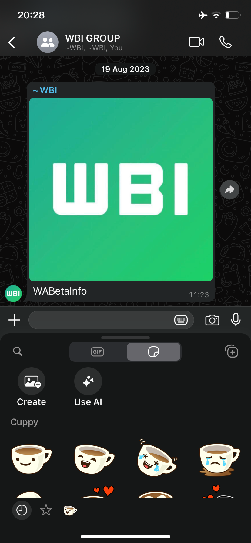 WhatsApp ios nuova creazione adesivi