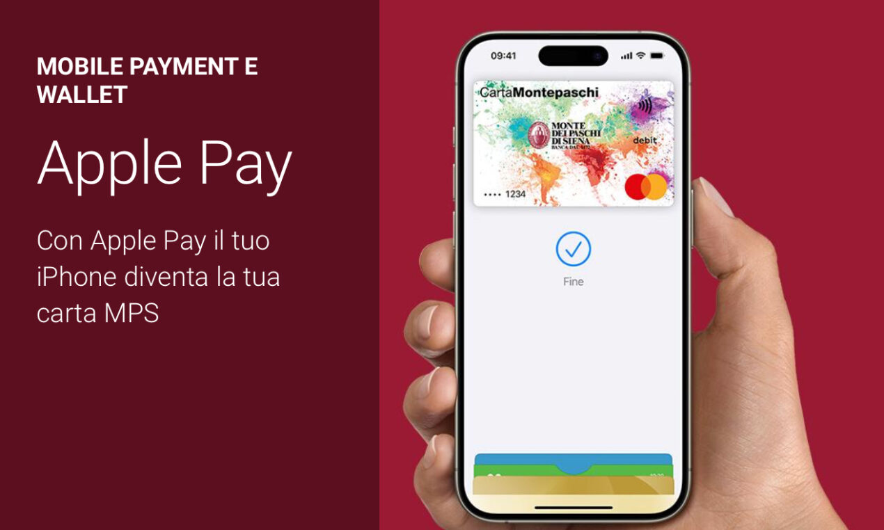 Il Monte dei Paschi di Siena consente ora di pagare tramite Apple Pay