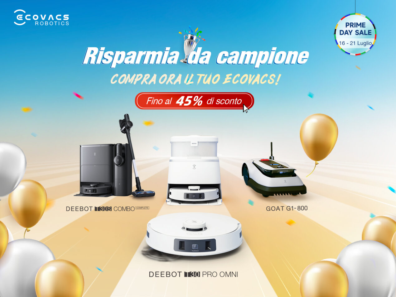 Sono già attive le offerte ECOVACS per il Prime Day, eccole in dettaglio