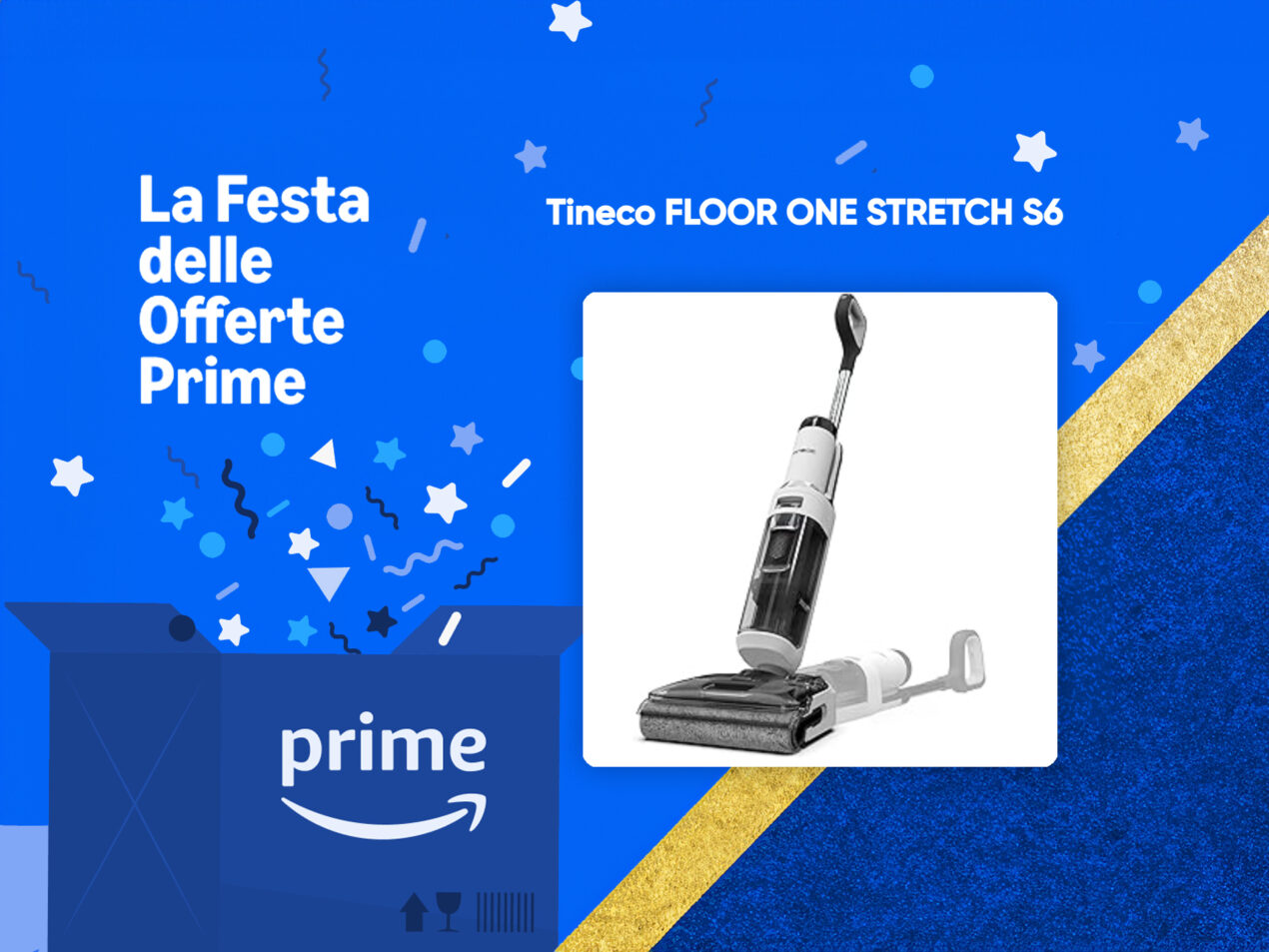 Tineco FLOOR ONE Stretch S6 è al minimo storico nella festa delle Offerte Prime