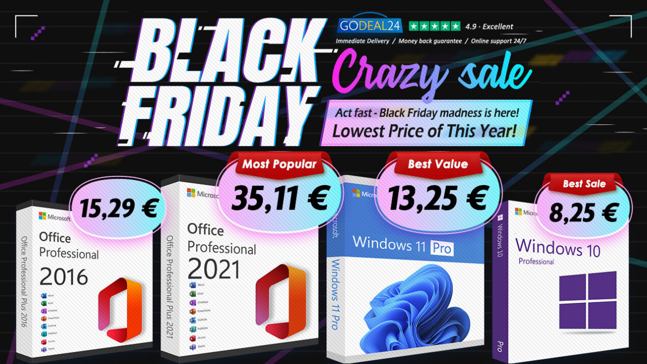 Il pazzo Black Friday di Godeal24: sconti su tutte le versioni di Windows e Office, nuove e vecchie