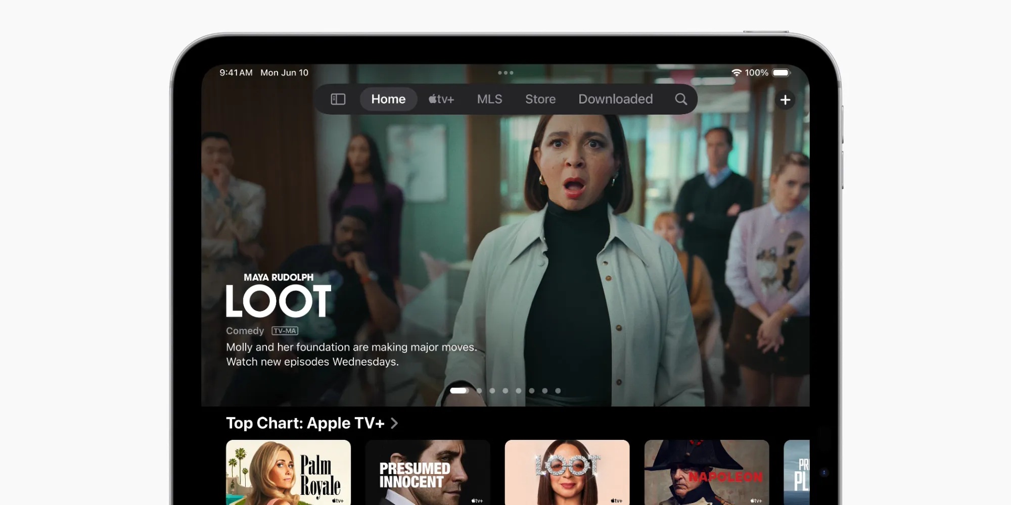iPadOS 18.2 DB3 - Barra dei pannelli app Apple TV