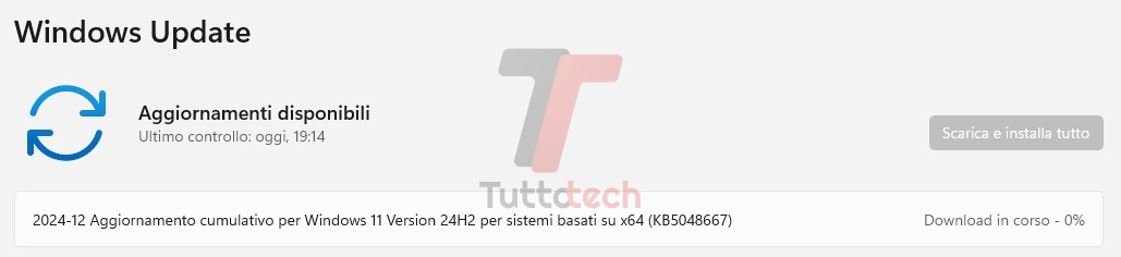 Windows 11 24H2 - Patch Tuesday Dicembre 2024