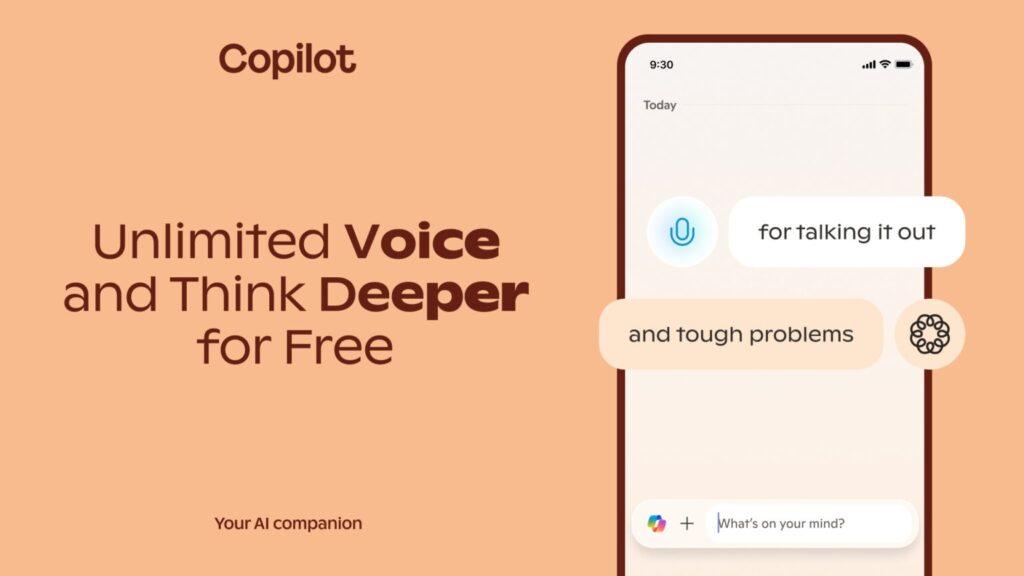 Think Deeper e Voice di Microsoft Copilot ora sono disponibili gratuitamente 4