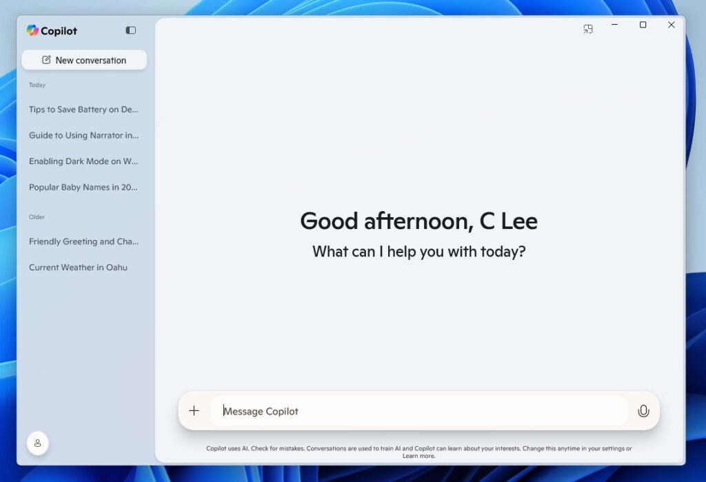 copilot app nativa windows 11