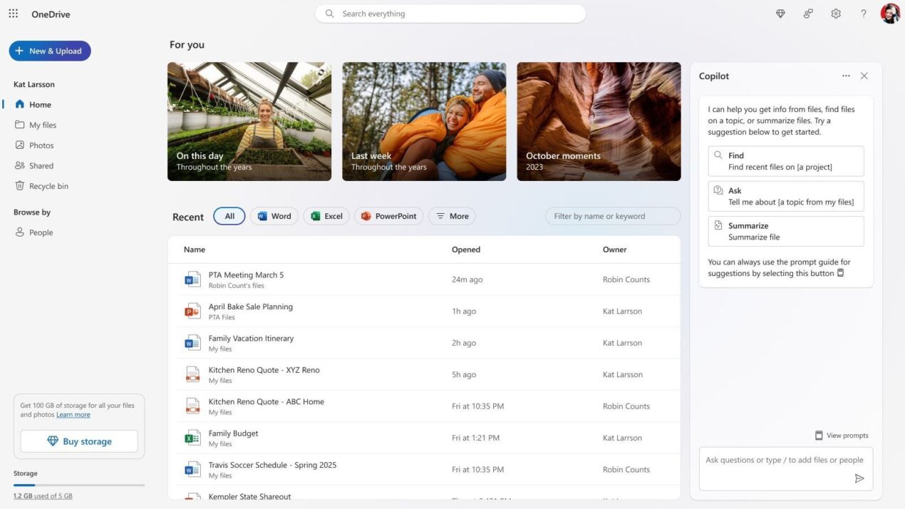 Copilot sbarca su OneDrive per tutti gli utenti Microsoft 365