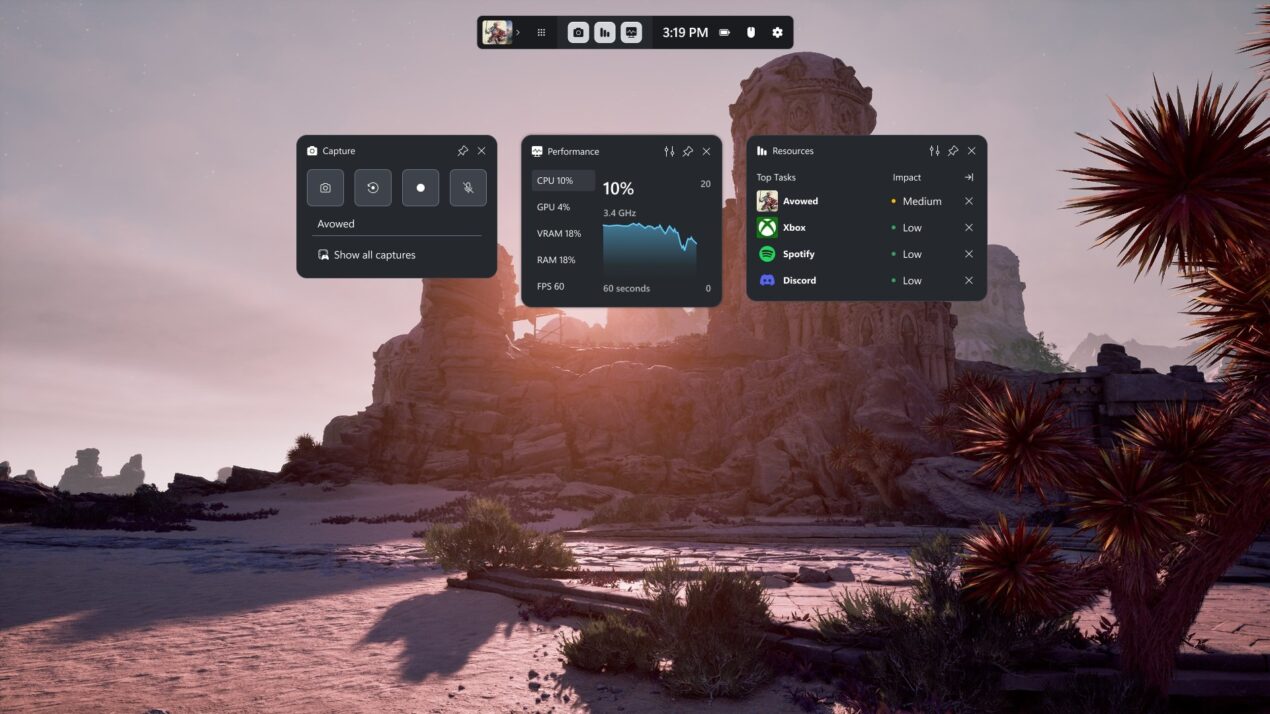 Microsoft aggiorna la Windows Game Bar: più comoda su PC e console portatili