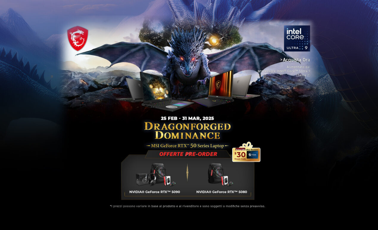 Intel® Core™ Ultra e RTX 50 Blackwell: tutti i dettagli dei notebook gaming next gen MSI