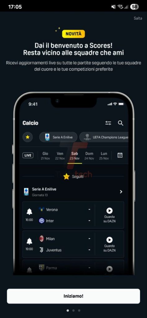 L'app DAZN accoglie Risultati, la nuova sezione dedicata a statistiche e punteggi 4