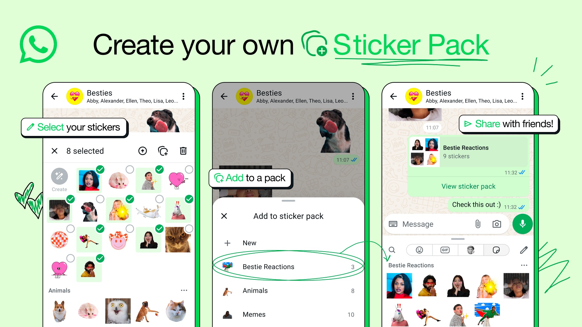 WhatsApp - annuncio pacchetti di sticker personalizzati