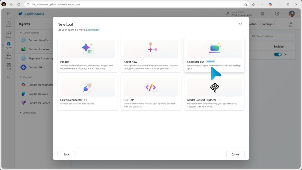 microsoft copilot studio uso computer