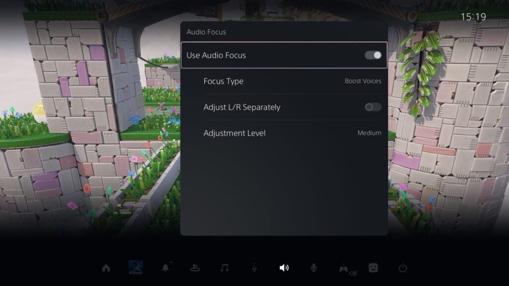 sony ps5 messa a fuoco audio