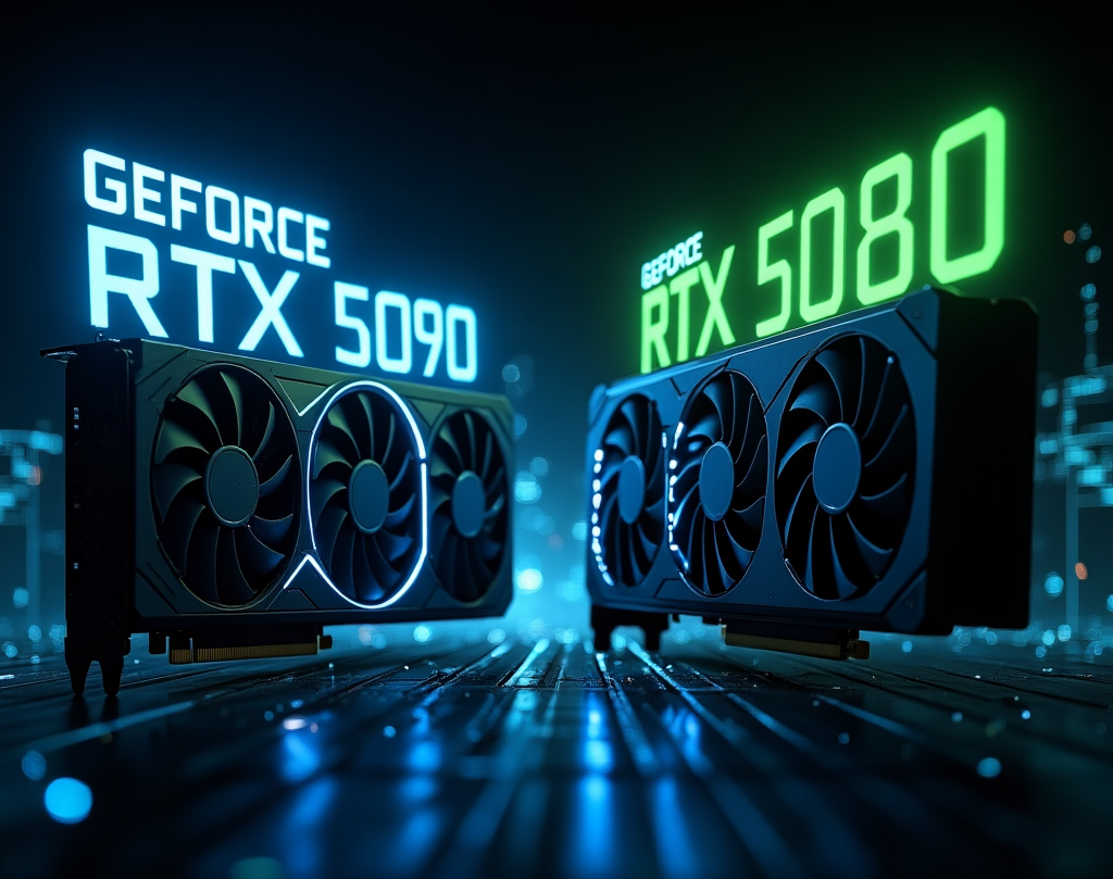 NVIDIA GeForce RTX 5090 vs GeForce RTX 5080 copertina