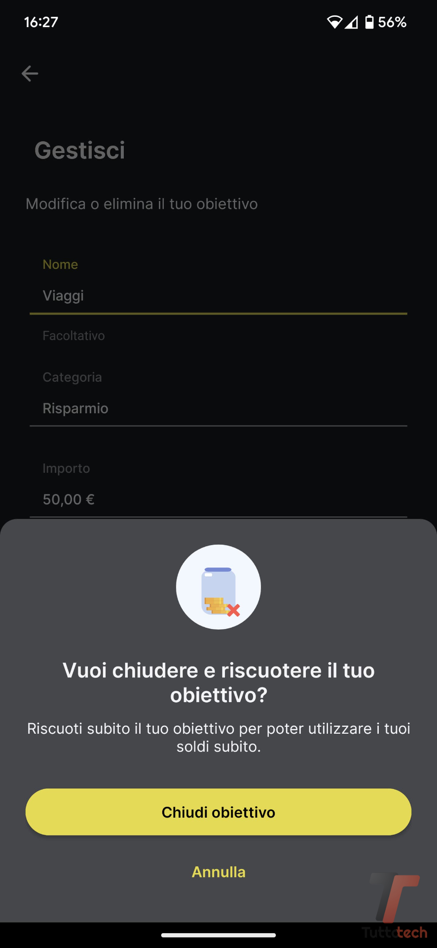 Salvadanaio app Poste Italiane