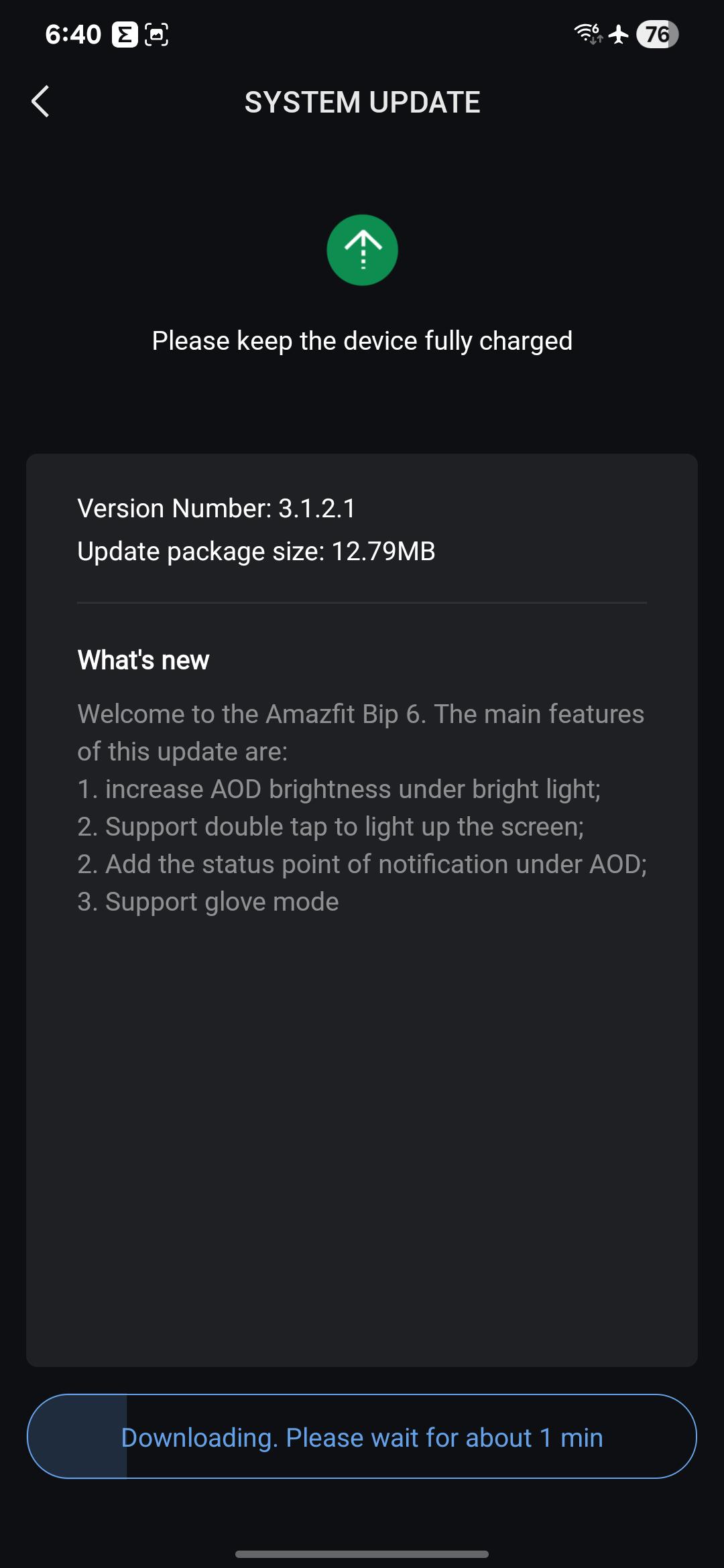 amazfit bip 6 aggiornamento 3.1.2.1