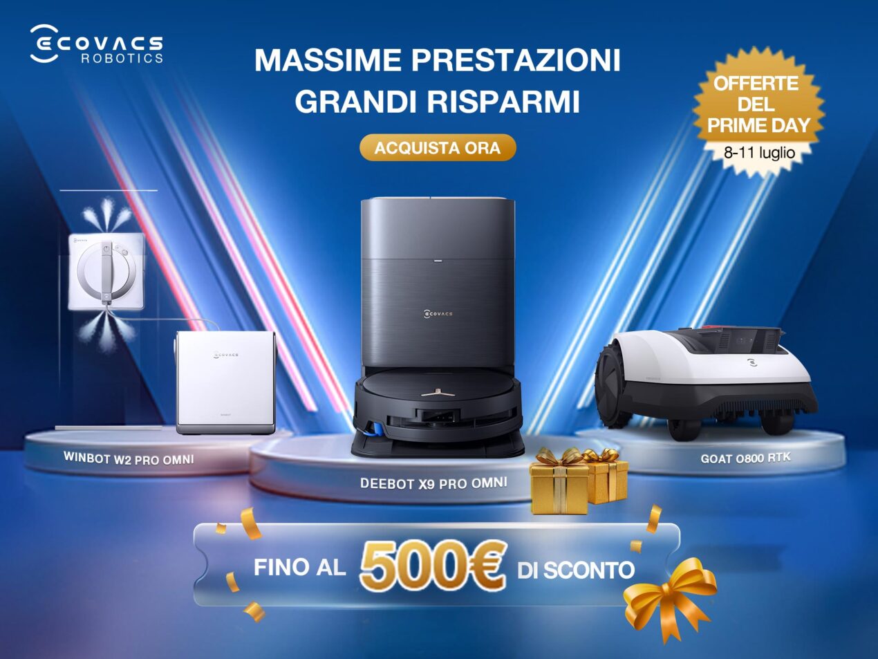 Sconti fino a 500 euro, ecco come ECOVACS celebra il Prime Day 2025 di Amazon