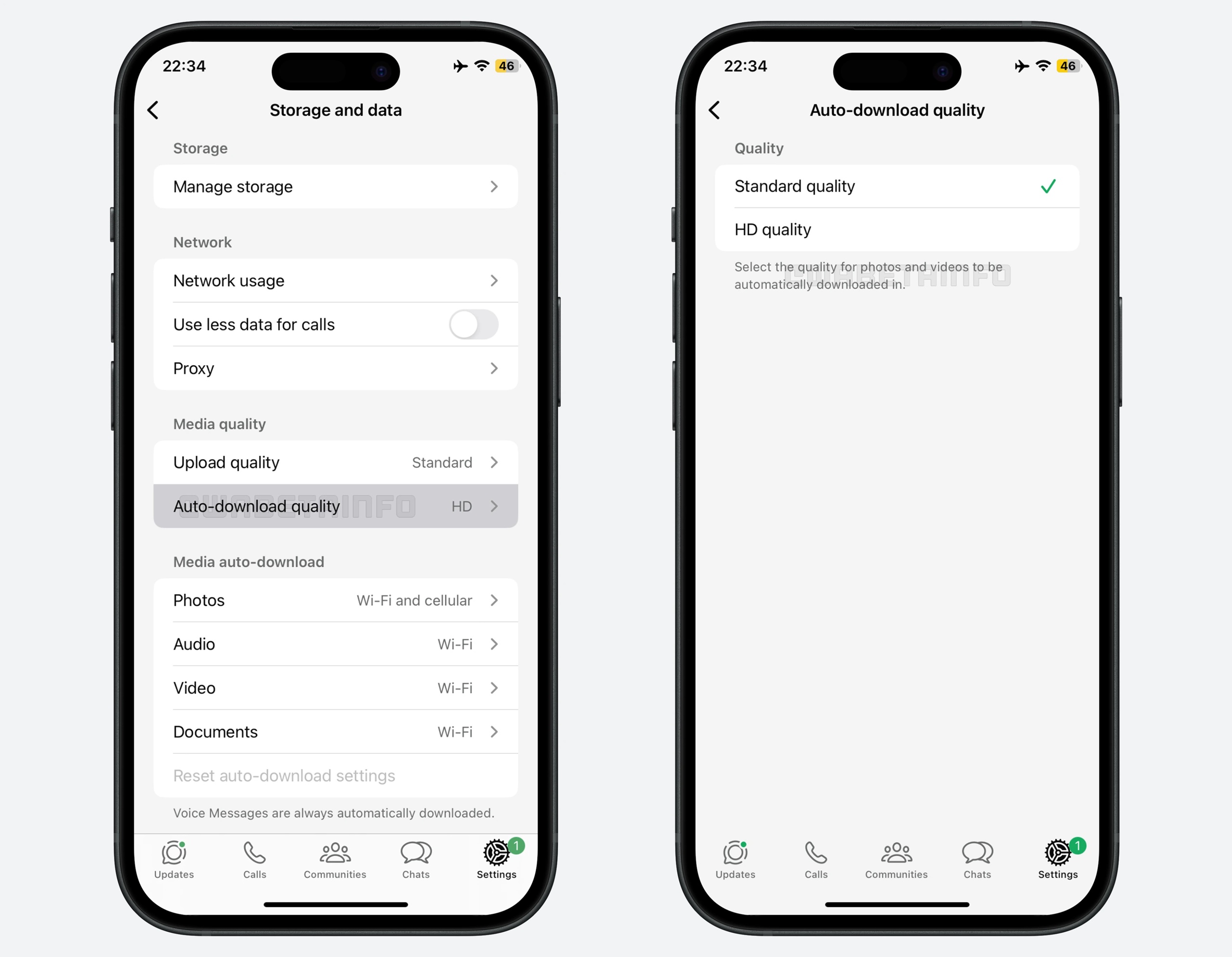 WhatsApp Beta per iOS v25.18.10.81 - Qualità download automatici WBI