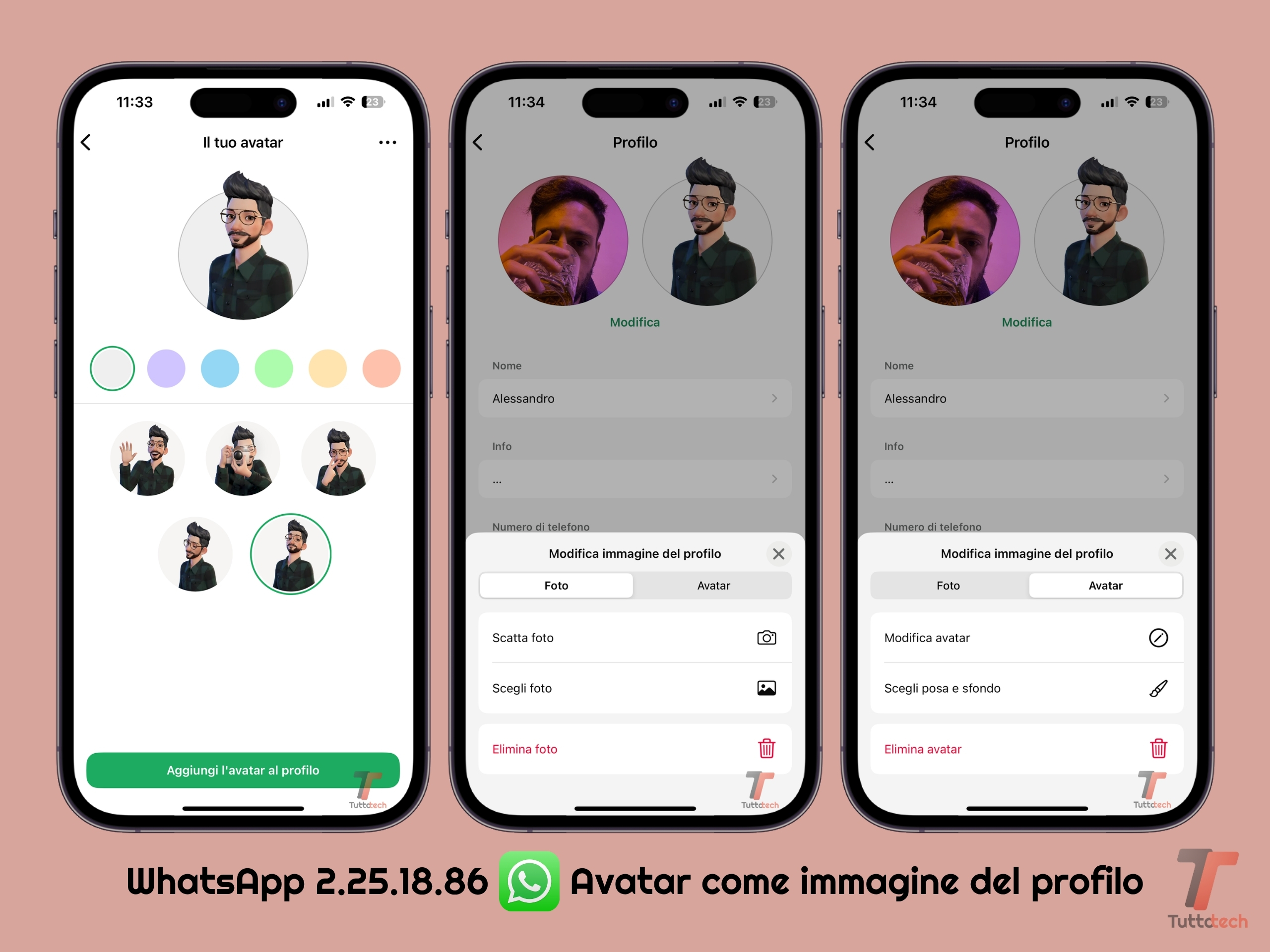 WhatsApp per iOS v2.25.18.86 - Avatar come immagine del profilo