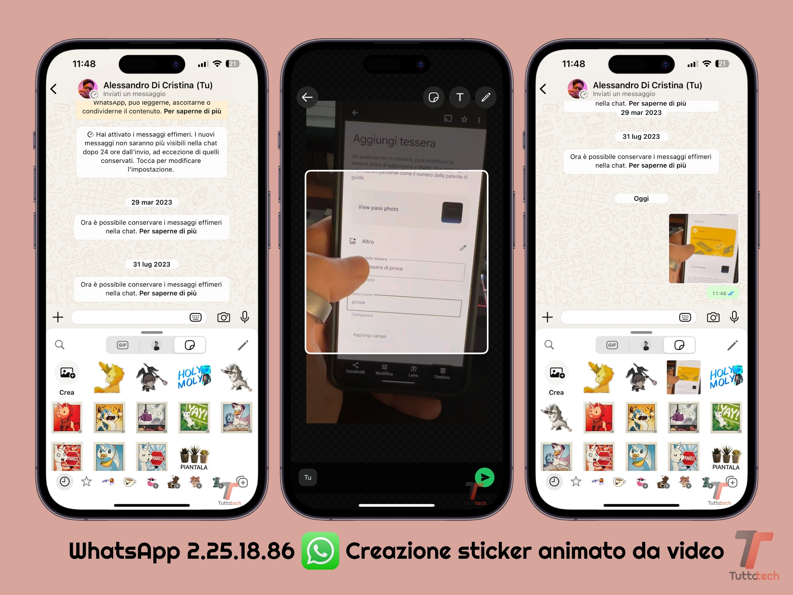 WhatsApp per iOS v2.25.18.86 - Creazione sticker animato da video