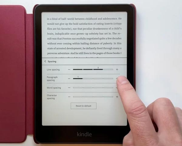 kindle aggiornamento opzioni formattazione testo