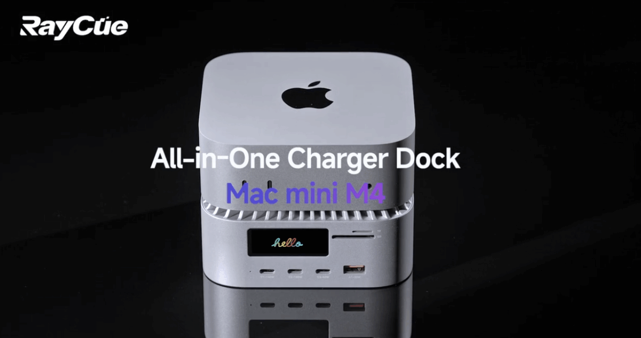 RayCue lancia la docking station definitiva con display integrato per Mac Mini