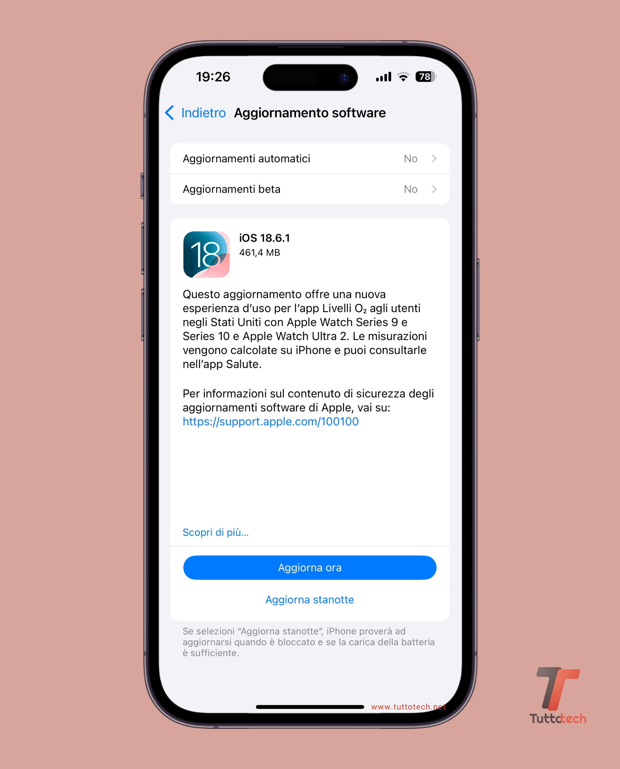 Apple iOS 18.6.1 on iPhone 14 Pro