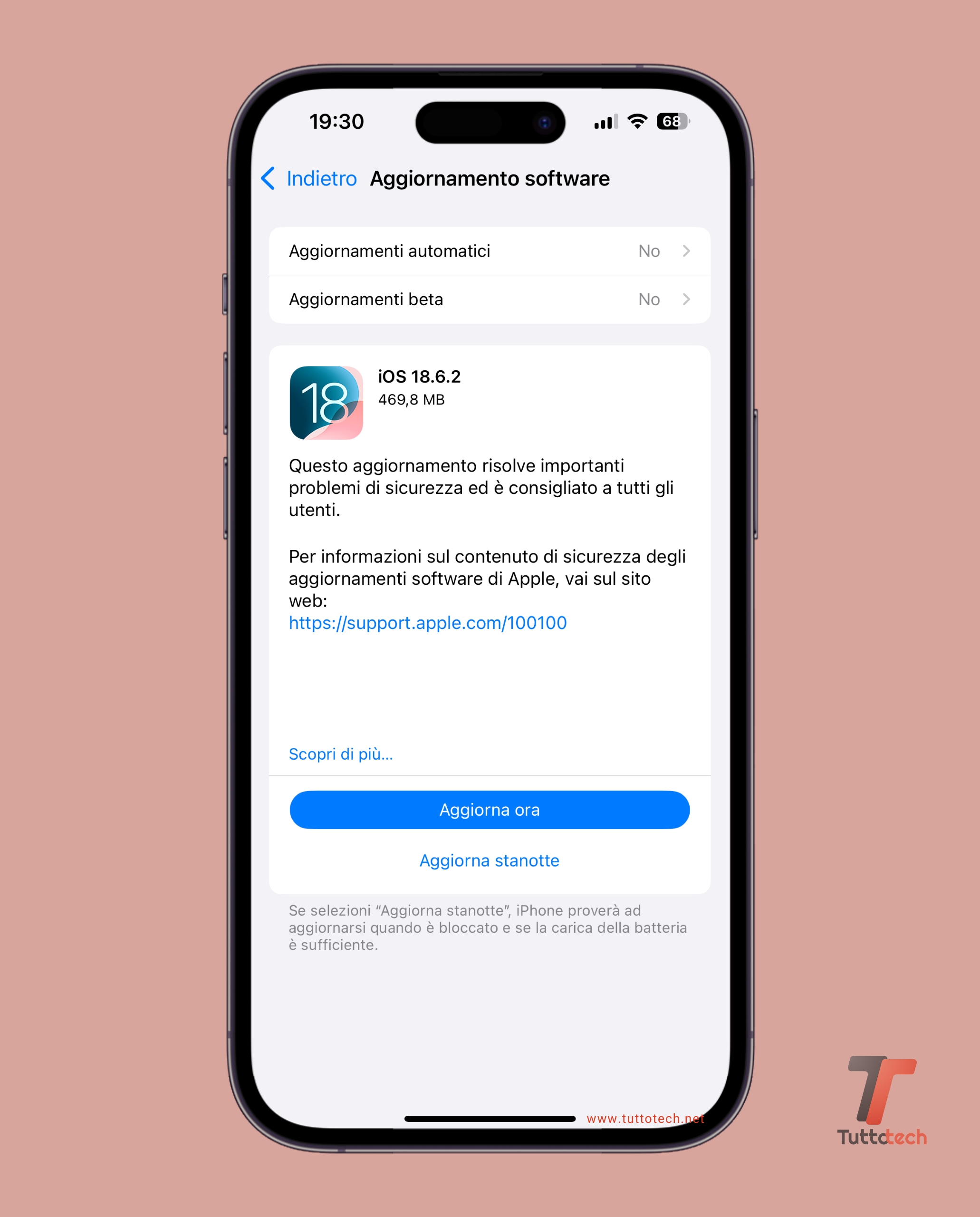 Apple iOS 18.6.2 on iPhone 14 Pro