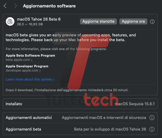 Apple macOS 26 Tahoe DB8 on MacBook Pro 16 M1 Pro