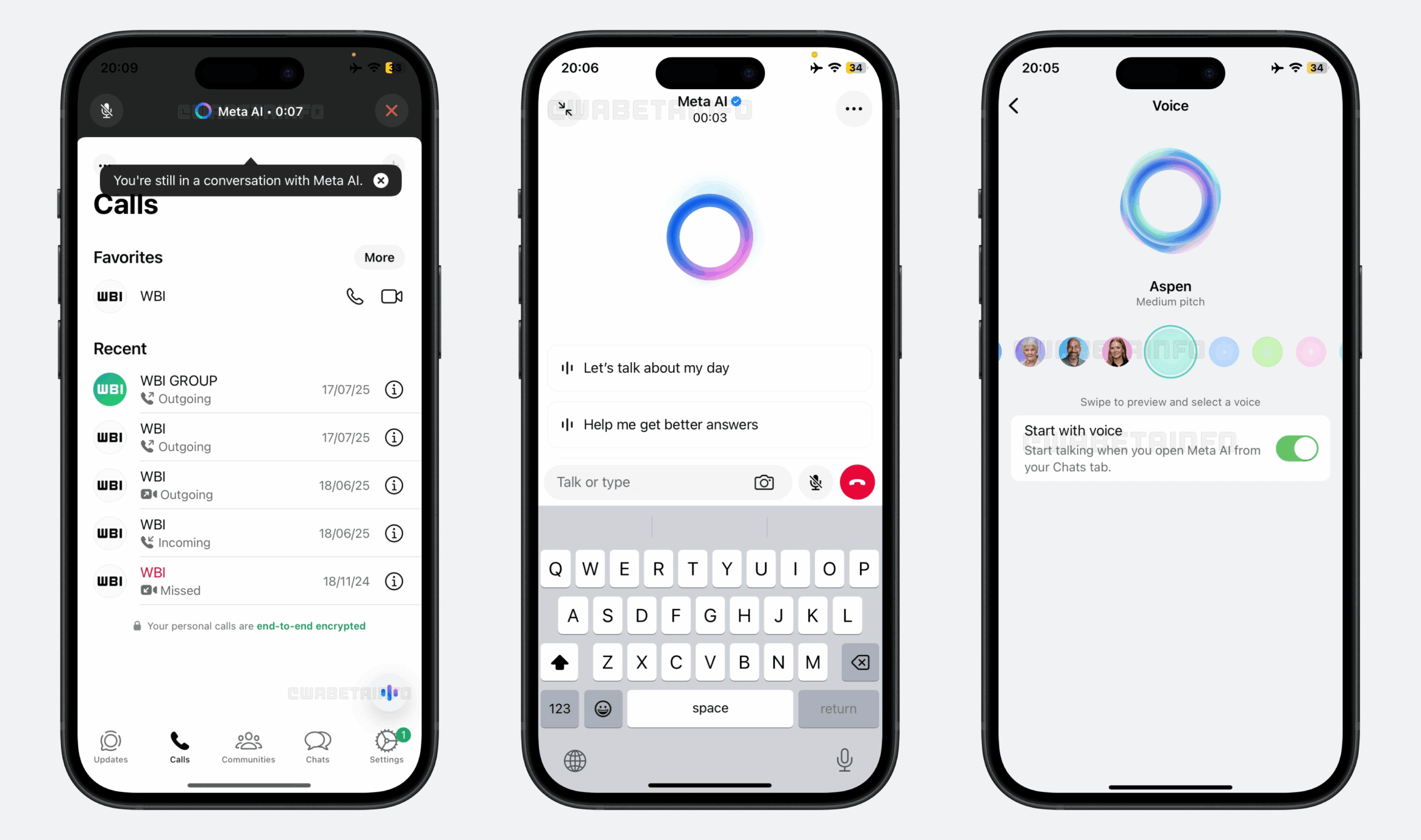 whatsapp beta ios sessioni vocali meta ai