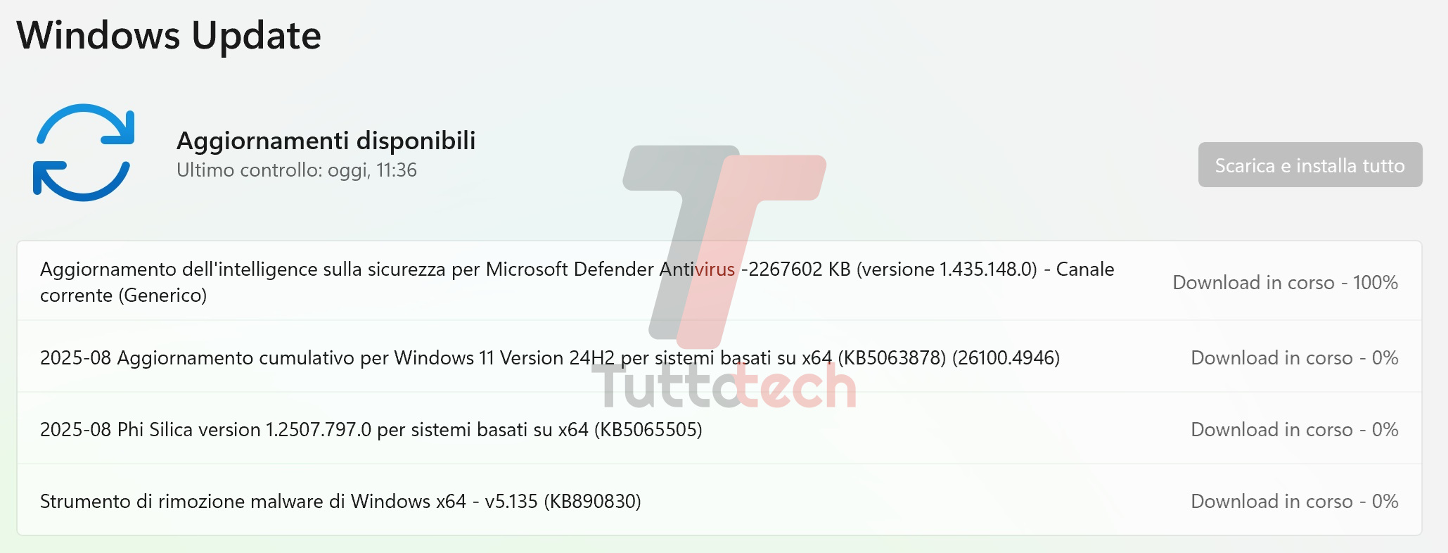 Windows 11 24H2 - Patch Tuesday agosto 2025 - KB5063878
