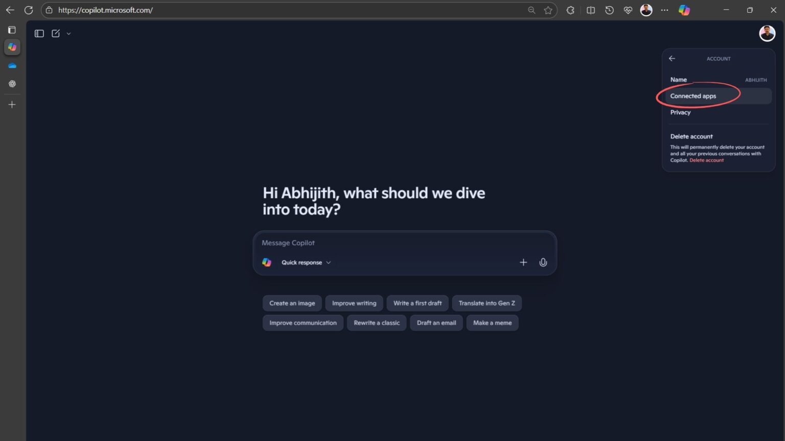 copilot app connesse