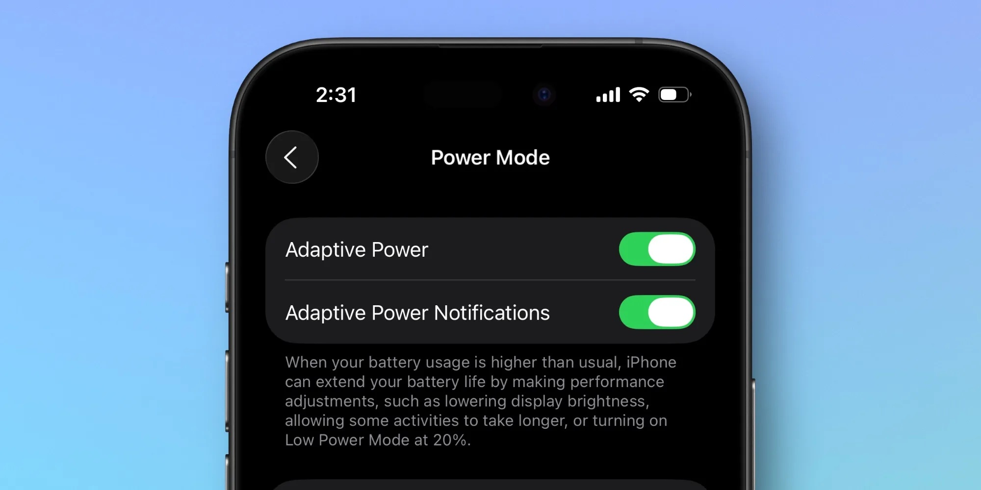 iOS 26 DB7 - Adaptive Power Notifications