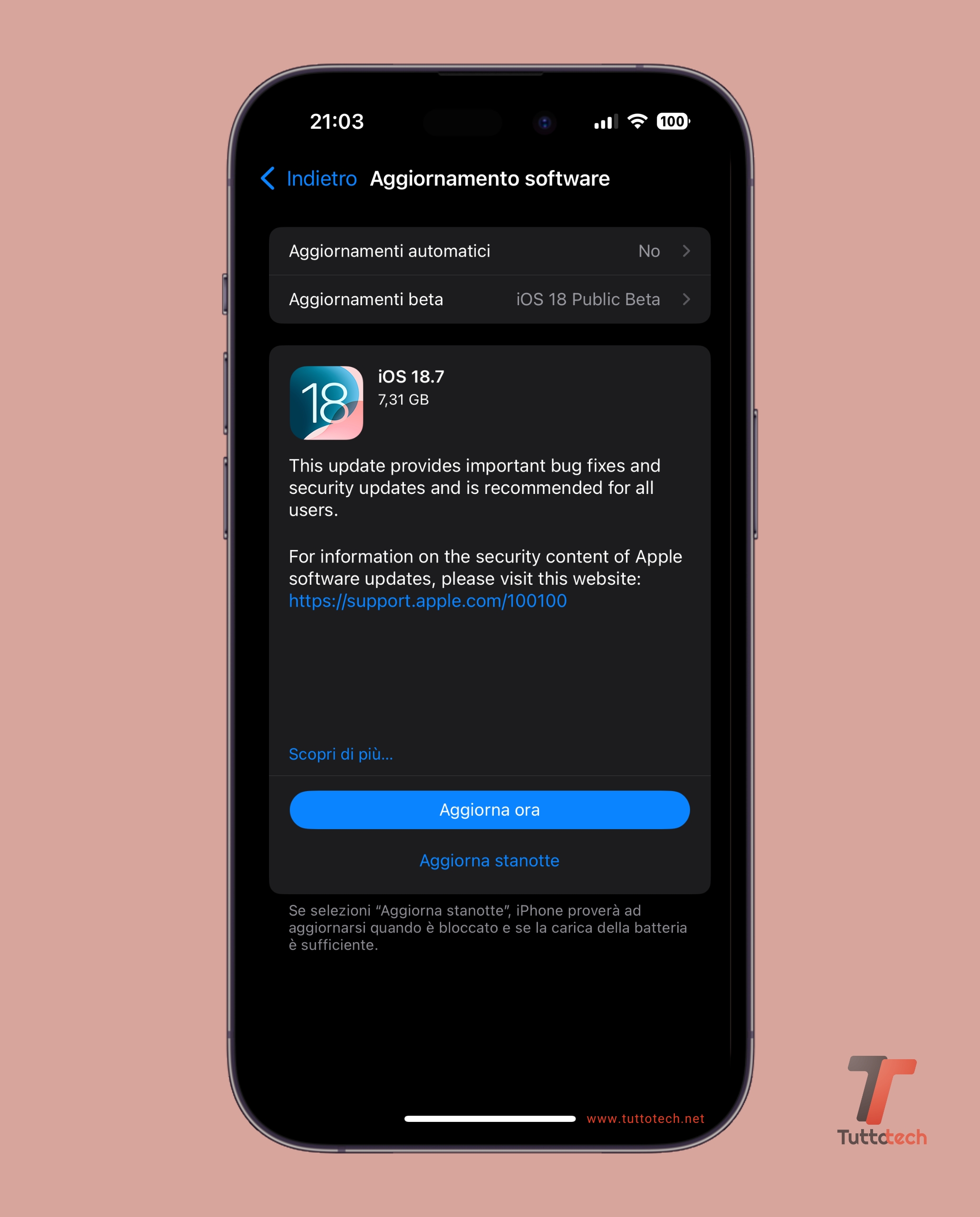 Apple iOS 18.7 RC on iPhone 14 Pro