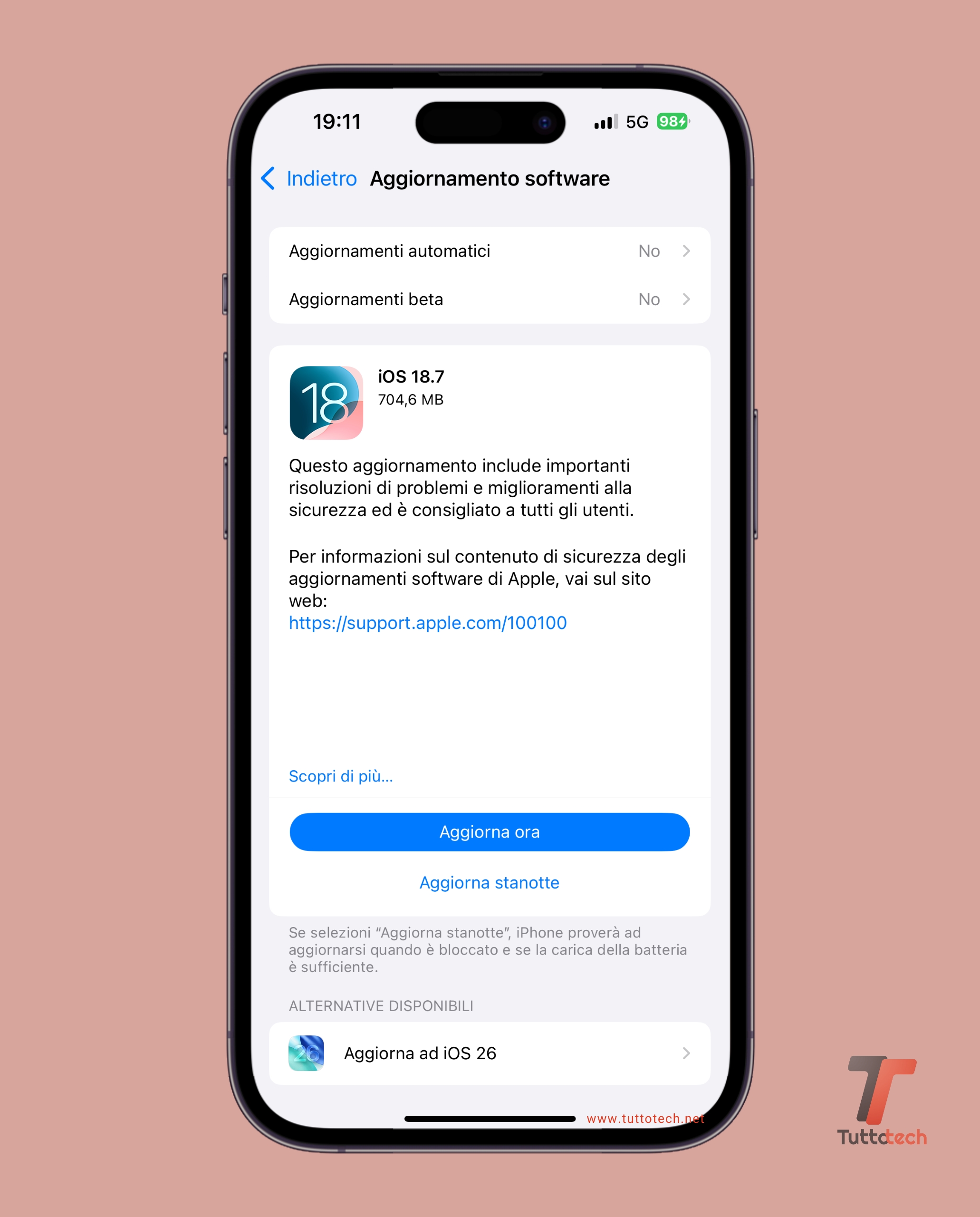 Apple iOS 18.7 on iPhone 14 Pro