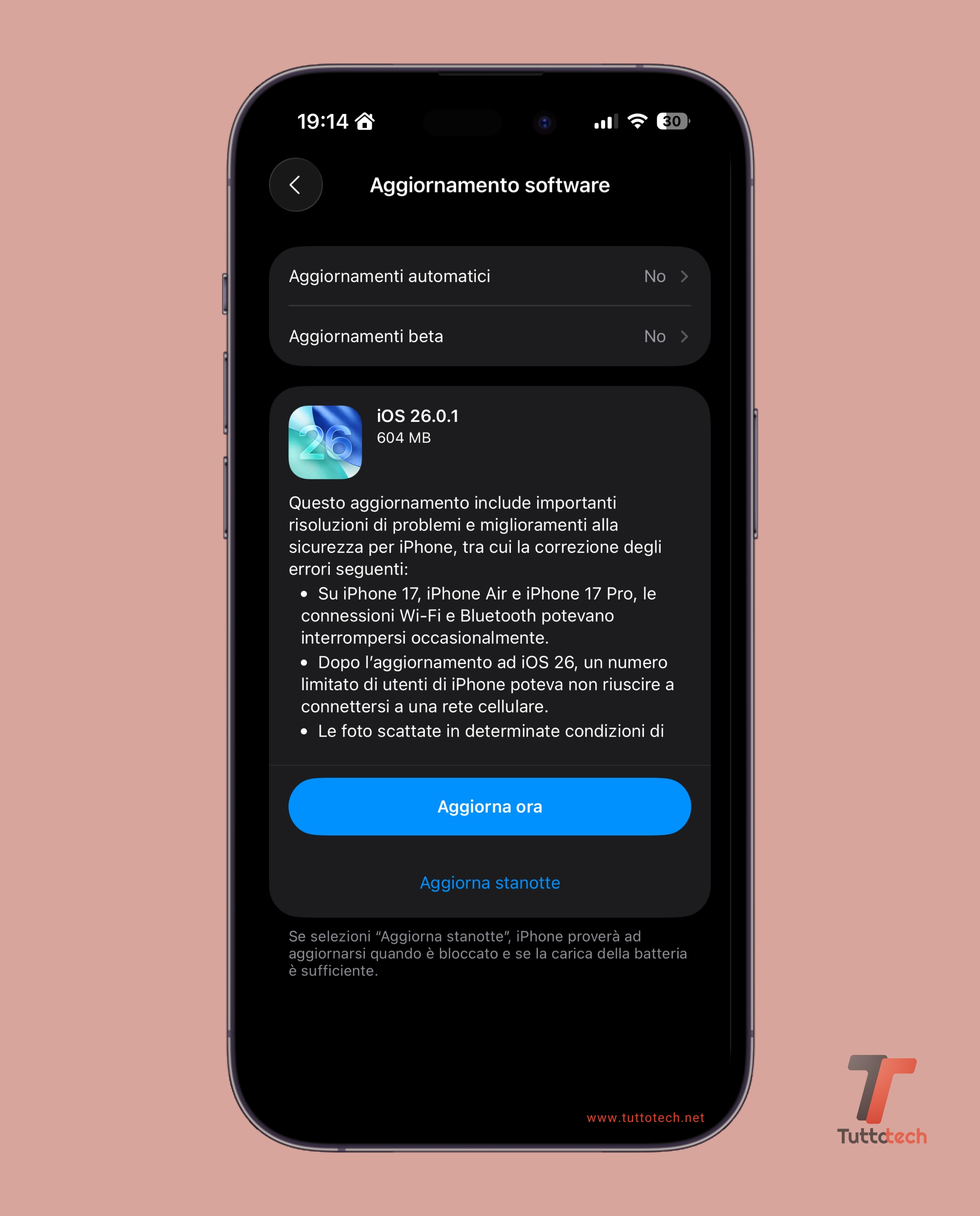 Apple iOS 26.0.1 on iPhone 14 Pro