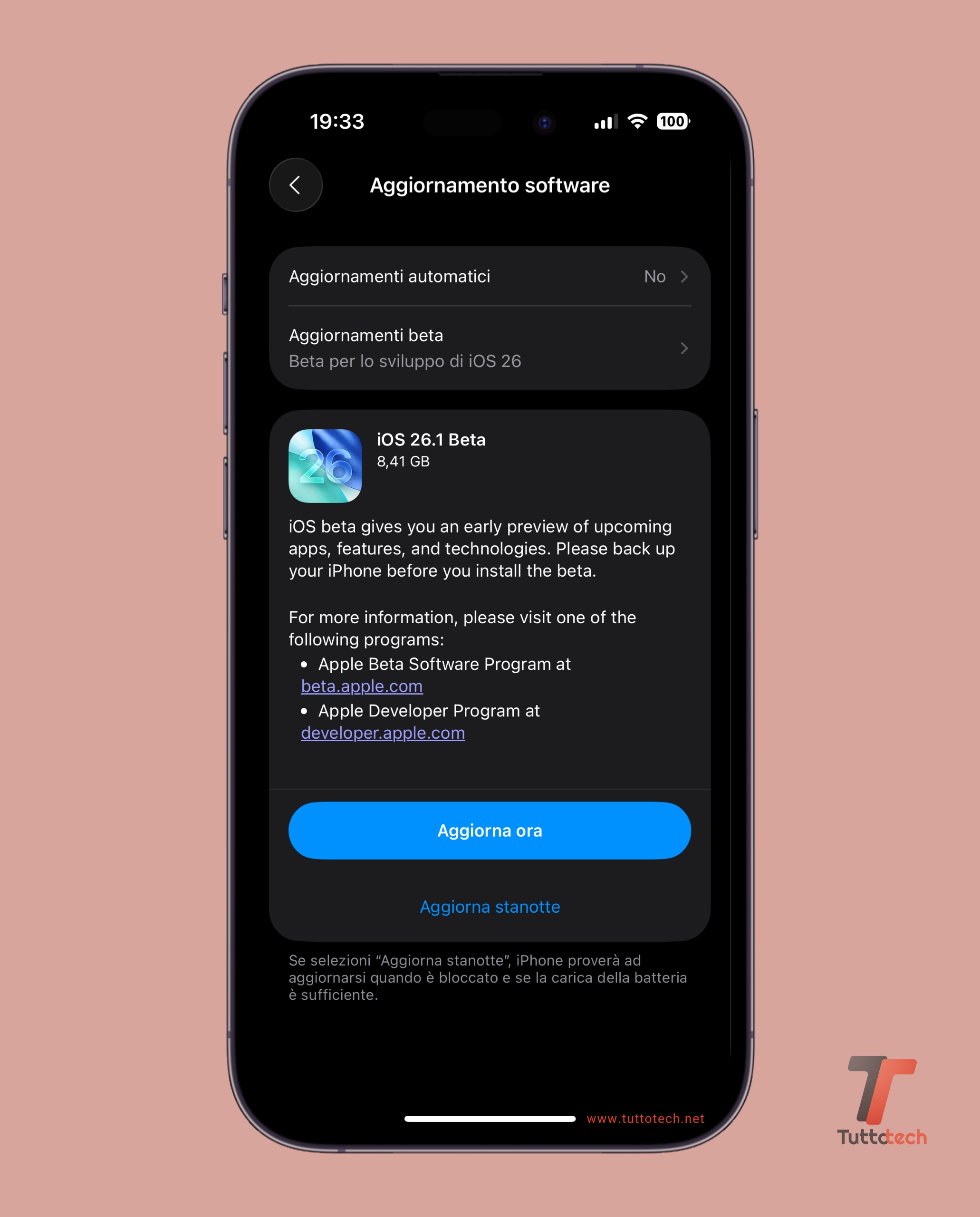 Apple iOS 26.1 DB1 on iPhone 14 Pro