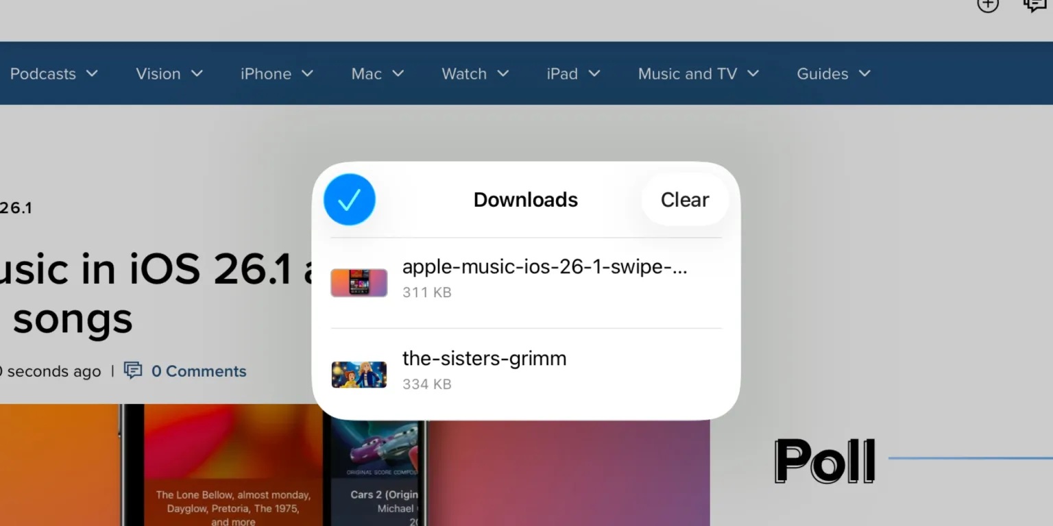 Apple iPadOS 26.1 DB1 - Safari novità