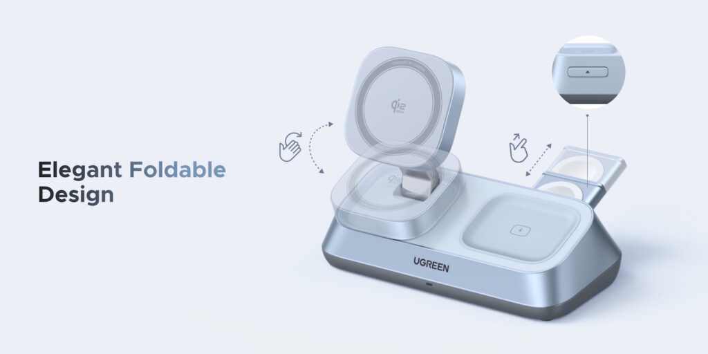 UGREEN MagFlow 3-in-1 Magnetic Wireless Desktop Charger 25W