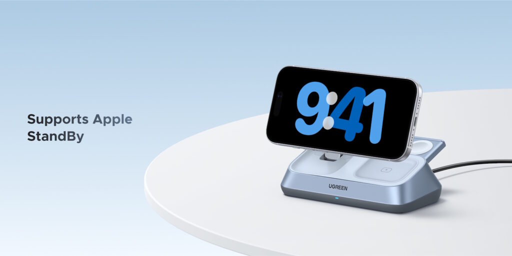 UGREEN MagFlow 3-in-1 Magnetic Wireless Desktop Charger 25W