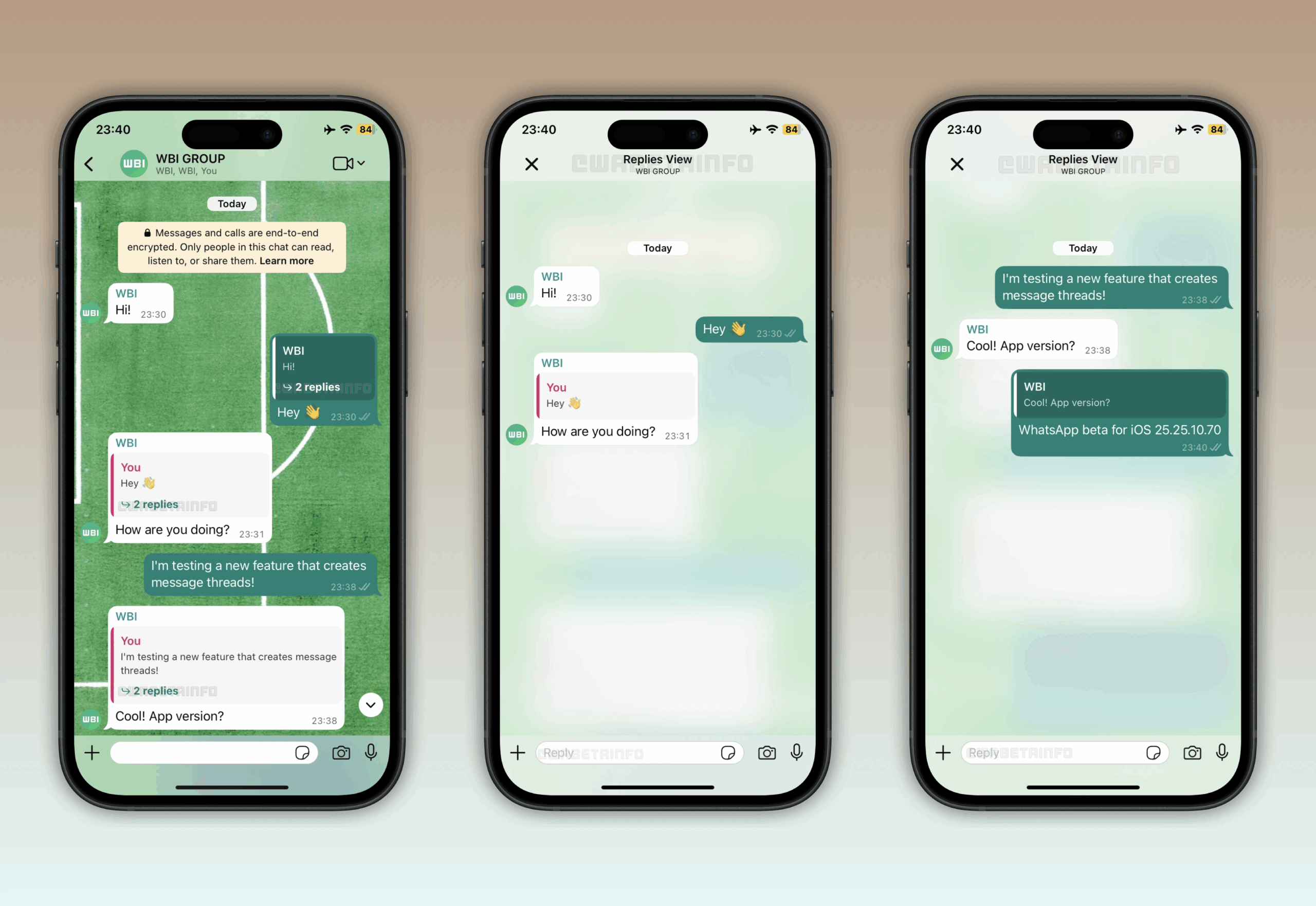 WhatsApp Beta per iOS aggiornamento conversazioni strutturate