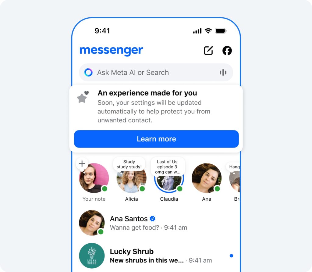 meta account adolescenti