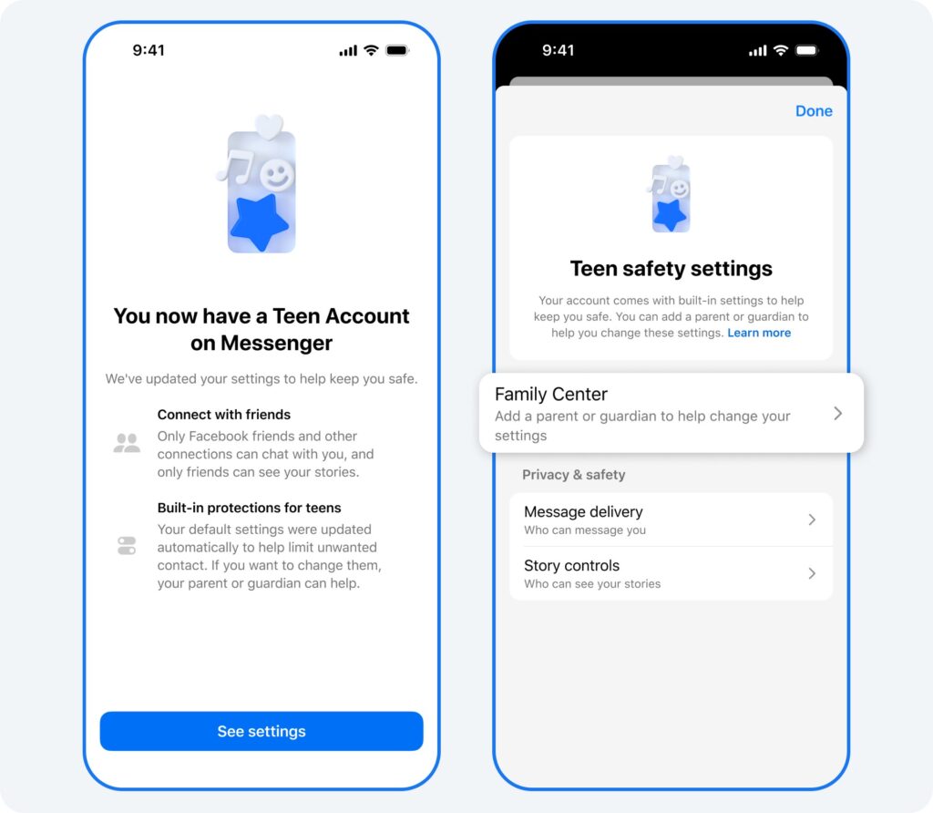 meta account adolescenti