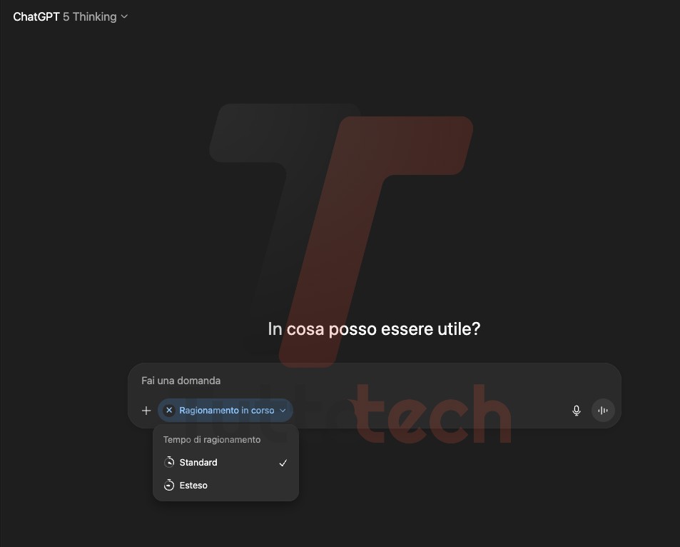 openai interruttore controllo ragionamento gpt-5