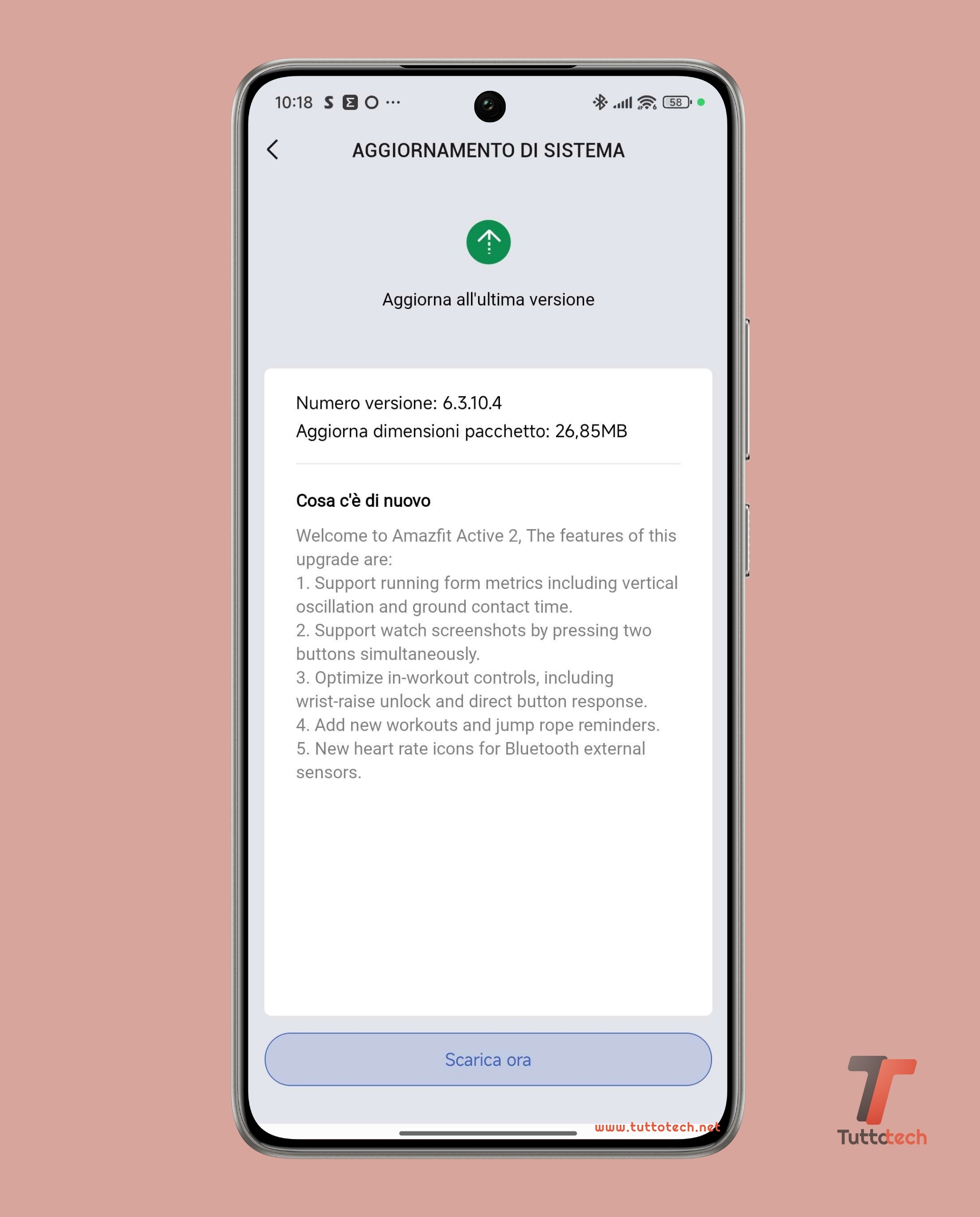 Amazfit Active 2 Round - changelog aggiornamento v6.3.10.4