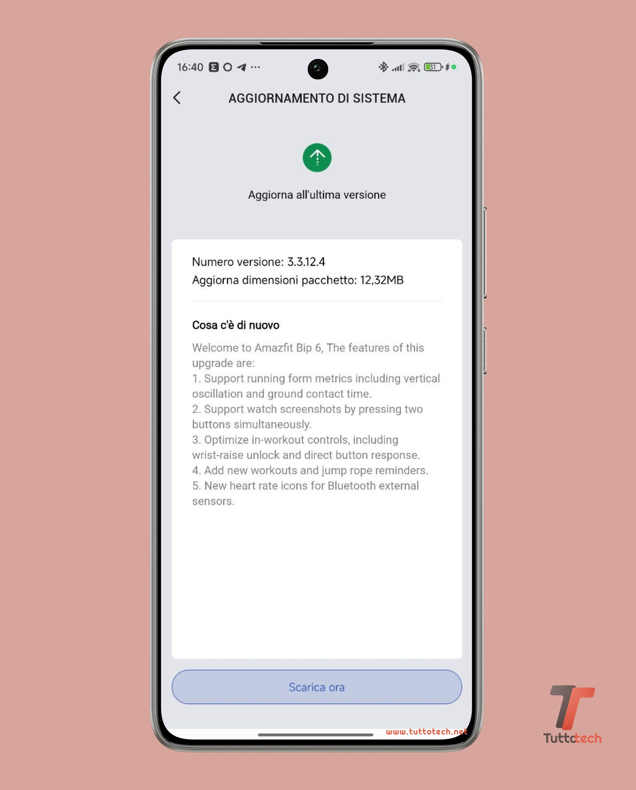 Amazfit Bip 6 - changelog aggiornamento v3.3.12.4