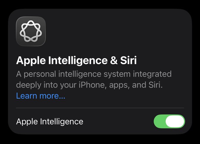 Apple iOS 26.1 - Beta 4 - Apple Intelligence svista beta