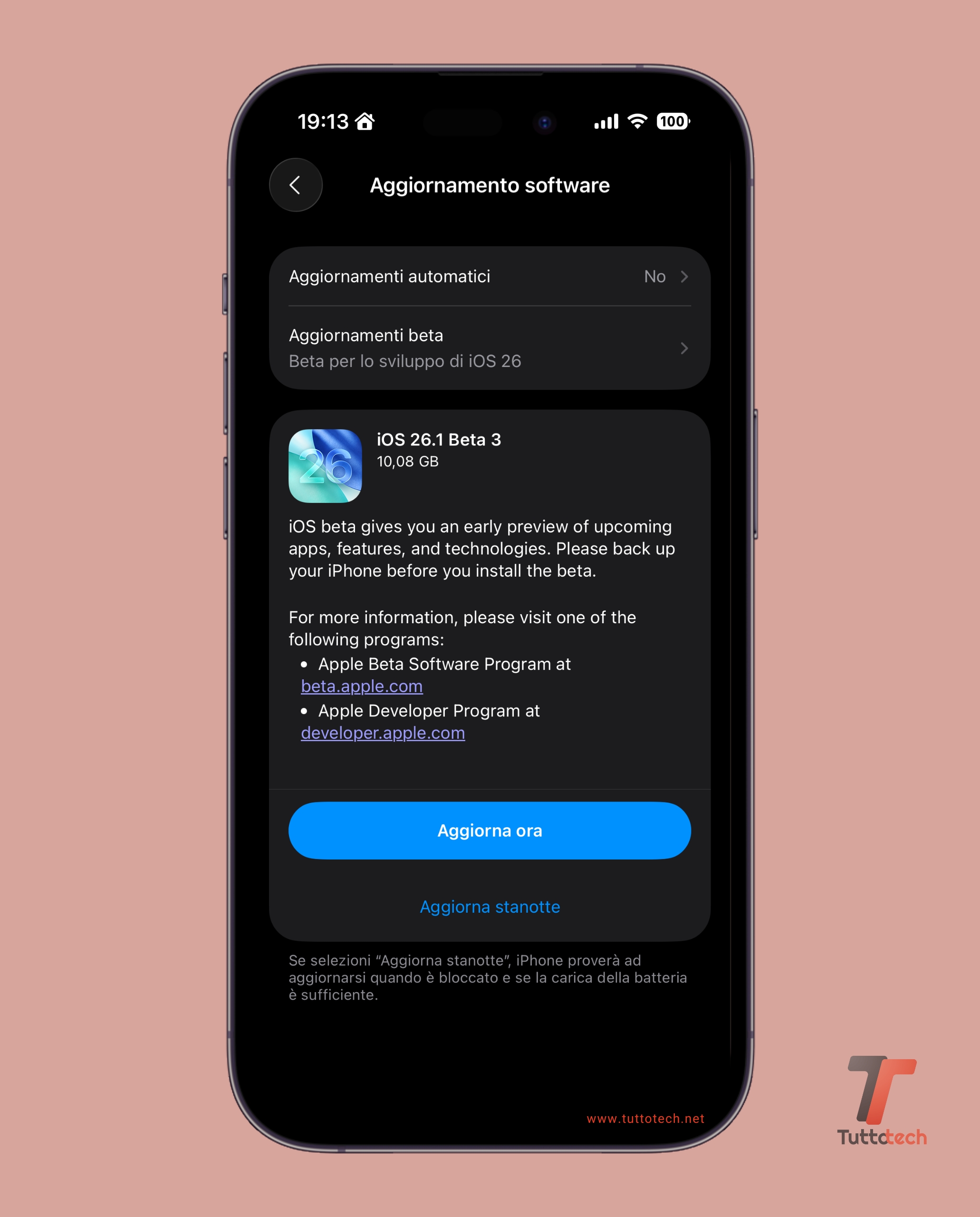 Apple iOS 26.1 DB3 on iPhone 14 Pro