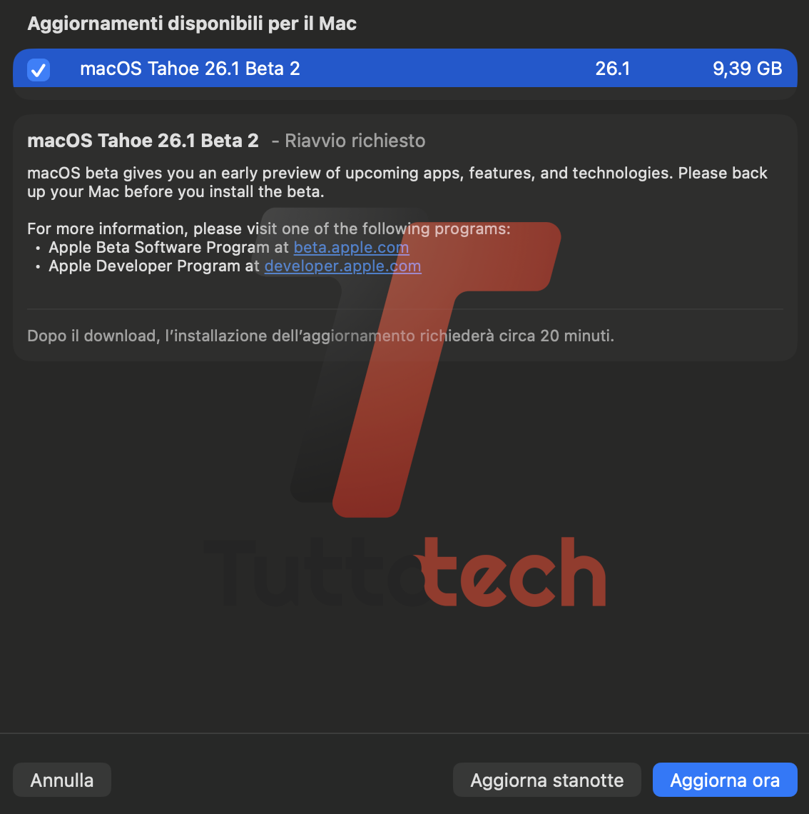 Apple macOS 26.1 Tahoe DB2 on MacBook Pro 16 M1 Pro